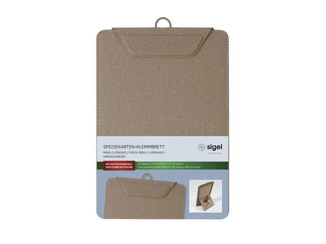 Menukaart klembord Sigel A5 beige