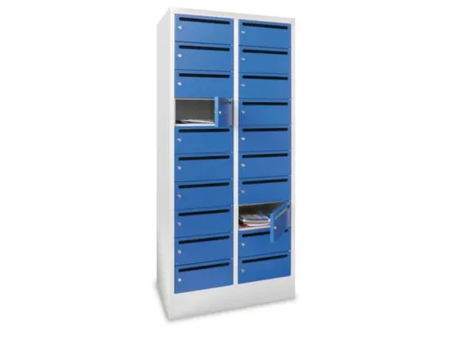 Postsorteerkast 1850x630x500mm 2x10 Vakken Ral7035 Front Ral5010