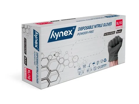 Handschoen Hynex Nitril XL zwart extra sterk 5gr 100 stuks
