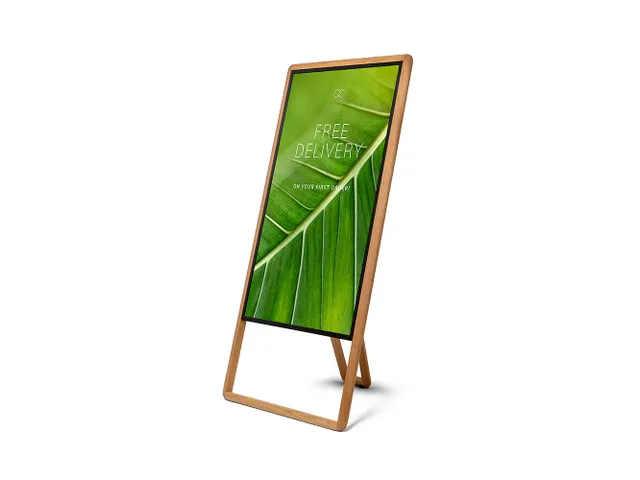 Chevalet numérique double face avec écran Samsung 43 bois