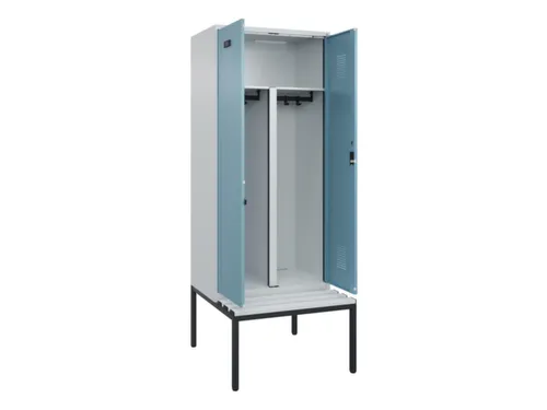 PBM-locker met bank,HxBxD 2120x800x815mm,2vak,vak B 400mm