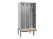 locker met bank,voor scheiding van kleding,HxBxD 2120x900x815mm,3vak