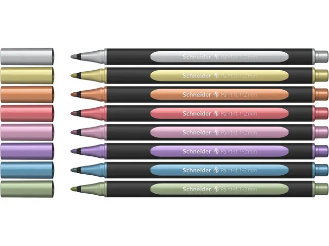 Metallic liner Schneider Paint-It 020 1-2mm etui 8st. (metallic zilver