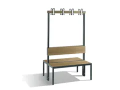 omkleedbank,HxLxD 1710x1000x760mm,HPL eiken-sereno,frame staal RAL7021