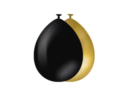 Ballonnen 10 stuks Goud en Zwart