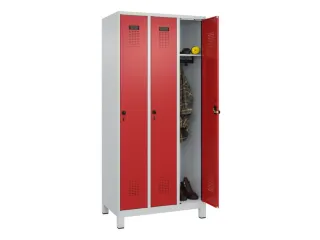 locker,HxBxD 1950x900x500mm,3vak,vak B 300mm,draaigrendel,voeten - 1