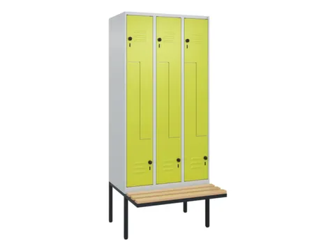 Z-garderobekast,HxBxD 2120x900x815mm,6vak,vak B 300mm,draaigrendel