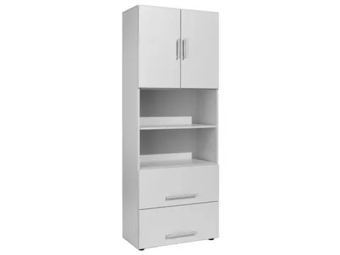 kantoor-combikast HxBxD 2160x800x420mm dubbele vleugeldeur lichtgrijs