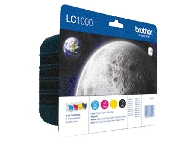 Inktcartridge Brother LC-1000VALBP zwart + 3 kleuren