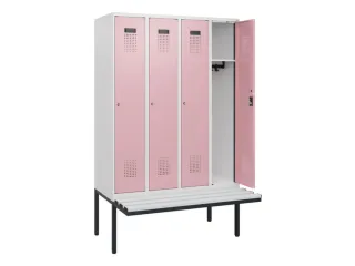 locker met bank,HxBxD 1950x1200x815mm,4vak,vak B 300mm,cilinderslot - 1