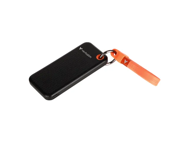 Pocket SSD Sleutelhanger met kabelbevestiging 2TB Zwart/Oranje