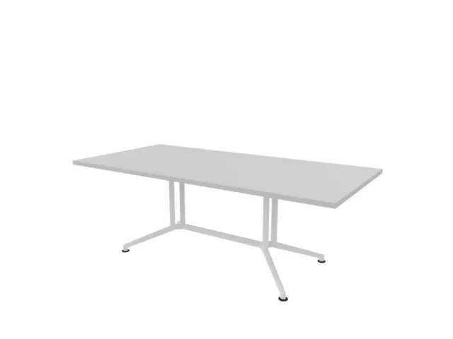vergadertafel,HxBxD 740x2100x1000mm,rechthoekig,V-vormonderstel wit