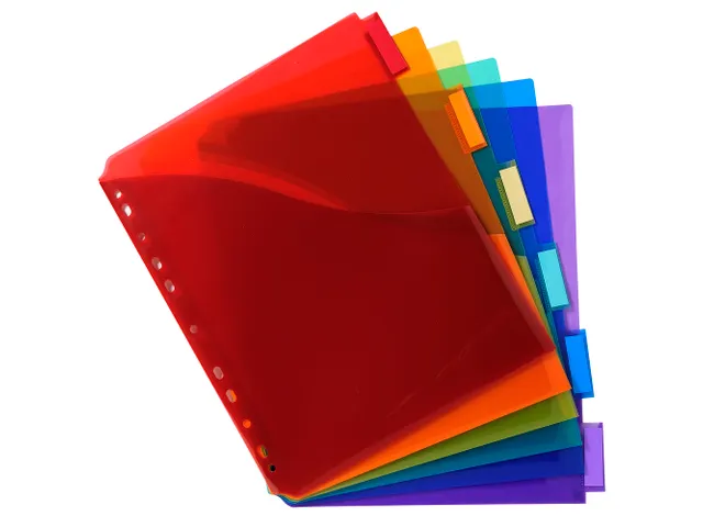 Tabbladen PP A4+ L-m ap + etiket 6 tabs