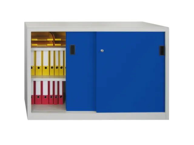 schuifdeurkast,HxBxD 1000x1500x600mm,RAL7035,front RAL7016