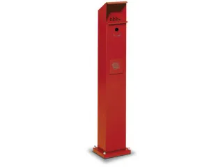 Combi-asbakstaander vierkant staalplaat 2/5 liter 1150x180x150mm Rood - 1