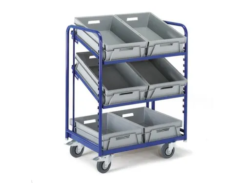 Bijzetwagen Euronorm Bakken 600x400mm 200kg Met 3 Eurobakken