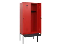 locker met bank,HxBxD 1950x800x815mm,2vak,vak B 400mm,draaigrendel