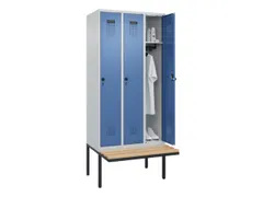 locker met bank,HxBxD 2120x900x815mm,3vak,vak B 300mm,draaigrendel