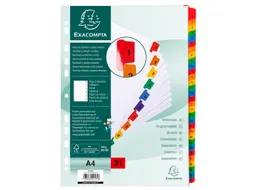 Tabblad Karton 160 Gram A4 Geplastificeerd 1-31 wit