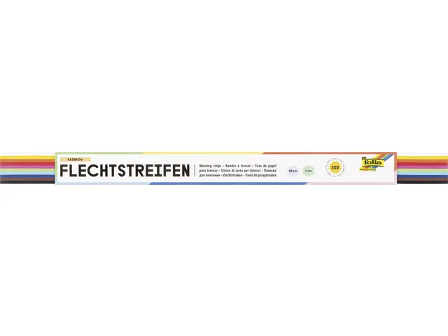 Vlechtstroken Folia 50x1cm 130gr 200 stroken assorti kleuren