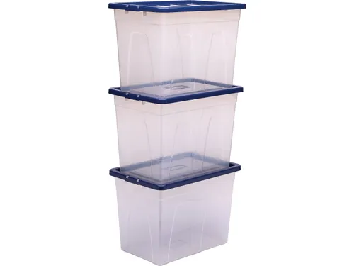 Opbergbox 64 Liter Plastic Transparant Blauw