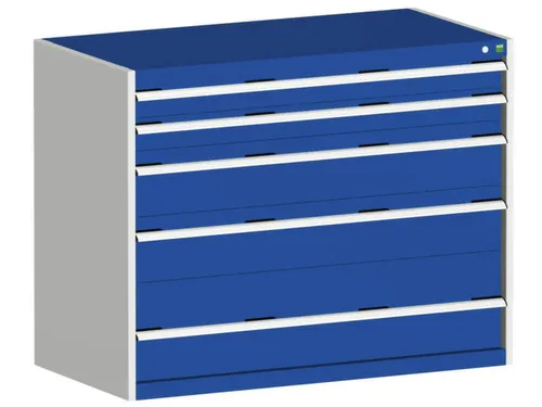 ladekast HxBxD 1000x1300x750mm 5laden romp RAL7035 front RAL5010