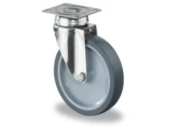 Zwenkrol Rvs 60kg Dxb 75x24mm Thermoplasten Blauwgrijs Kunststof Velg