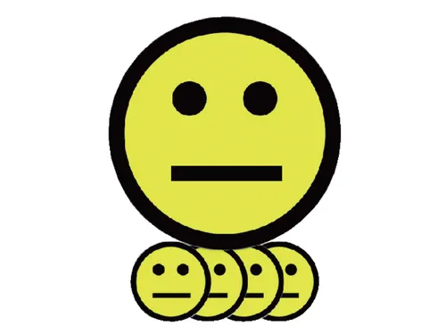Magneet smiley 25mm emotie neutraal geel 5 stuks