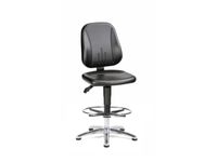 ESD-werkplaatsstoel kunstleer zwart 580-850mmx460x470mm glijders