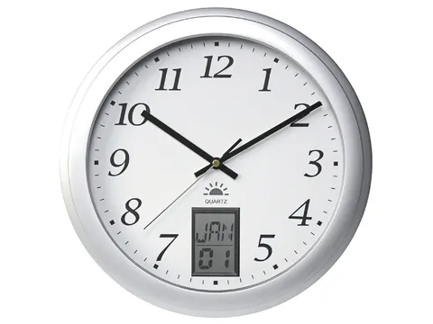 Wandklok Unilux Instinct Ø31cm Zilvergrijs cijferaanduiding