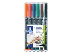 Viltstift Staedtler OHP Lumocolor 318 Fijn 0.6mm Assorti 6 stuks