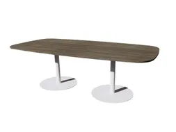 Linesto vergadertafel 240x120 deens ovaal logan eiken 25mm wit