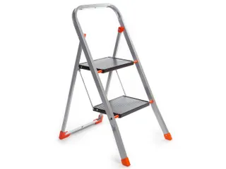 Huishoudtrap met hoge beugel 2 treden antislip inklapbaar tot 150 kg - 1