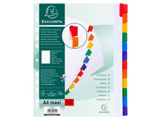 Tabblad Karton 160 Gram A4 + index 12 tabs wit - 10