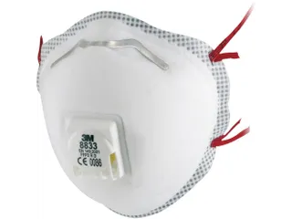 3M 8833 FFP3 stofmasker met ventiel voor eenmalig gebruik 10 Stuks - 1