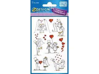 Papieretiket Z-design Creative pakje a 1 vel bruidspaar - 1