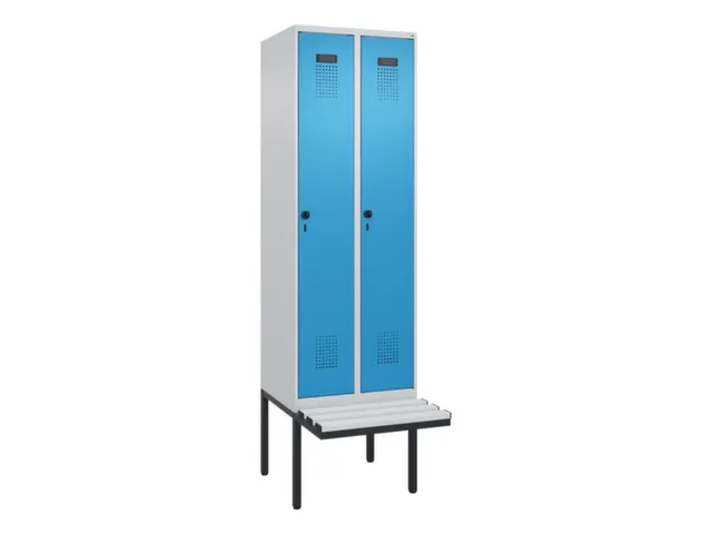 locker met bank,voor scheiding van kleding,HxBxD 2120x600x815mm,2vak