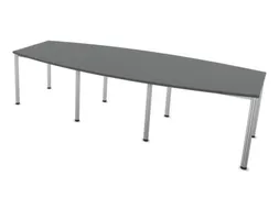 vergadertafel,HxBxD 740x2800x1200mm,vatvormig,MS-donkergrijs