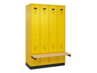 locker met bank,HxBxD 1950x1200x815mm,4vak,vak B 300mm,cilinderslot - 2