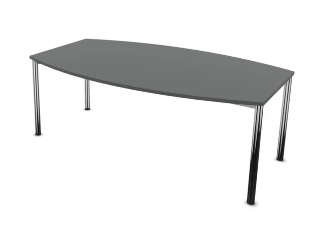 vergadertafel,HxBxD 740x2000x1200mm,vatvormig,MS-donkergrijs