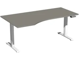 In hoogte verstelbaar bureau in vrije vorm,HxBxD 730-1230x1800x1000mm