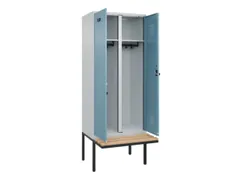 locker met bank,voor scheiding van kleding,HxBxD 2120x800x815mm,2vak