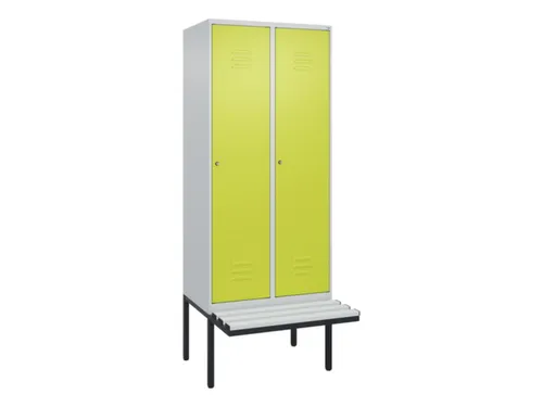 locker met bank,HxBxD 2120x800x815mm,2vak,vak B 400mm,cil.-slot