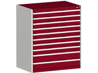 ladekast HxBxD 1200x1050x750mm 10laden RAL7035 front RAL3004 - 1