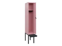locker met bank,HxBxD 1950x300x815mm,1vak,vak B 300mm,draaigrendel