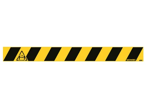 Vloersticker Houd afstand geel-zwart 8x80cm