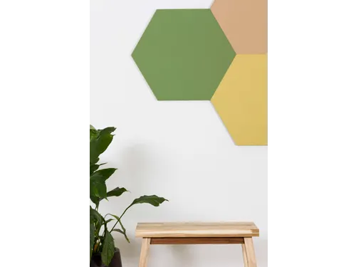 Prikbord Zeshoek Beige Kleur 2187 Bulletin Paneel Ø 60cm frameloos