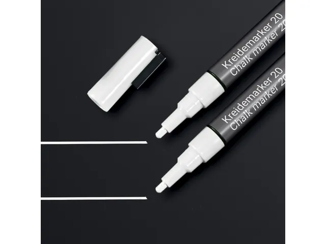 Krijtstift Sigel wit 2stuks ronde punt 1-2 mm