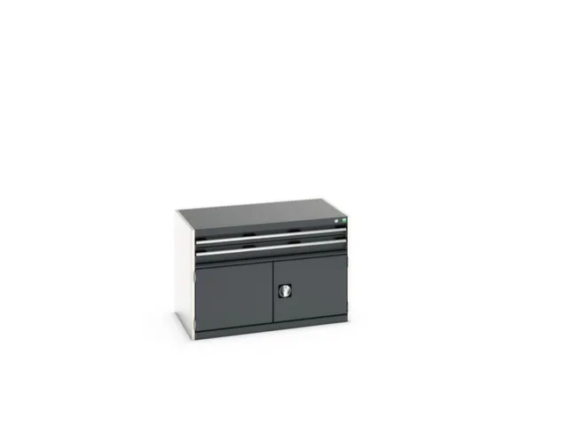 ladekast HxBxD 700x1050x650mm 2laden RAL7035 front RAL7016