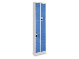 lockerkast,HxBxD 1950x460x200mm,2x15vakken,RAL7035,front RAL7035